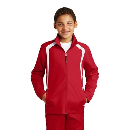 Sport-Tek Youth Colorblock Raglan Jacket.