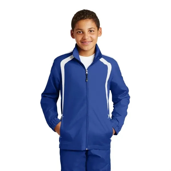 Sport-Tek Youth Colorblock Raglan Jacket.