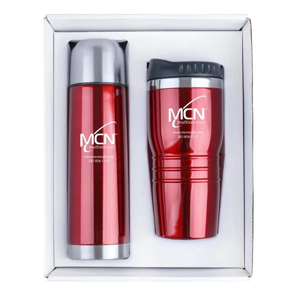 Stainless Steel Thermos & Tumbler Gift Set