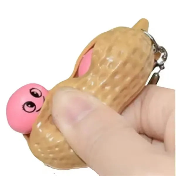 Peanut Shape Squeeze Toy with Keychain