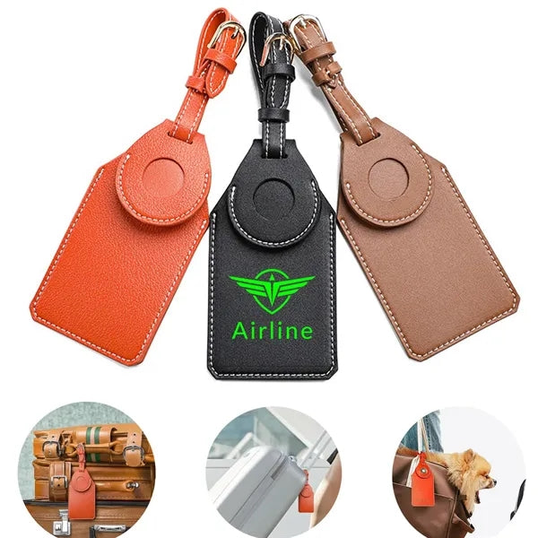 Tracker Leather Luggage Tag