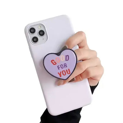 Heart Shaped Collapsible Phone Grip Holder and Stand