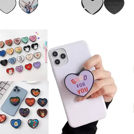 Heart Shaped Collapsible Phone Grip Holder and Stand
