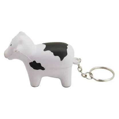 Cow-Shaped Stress Ball Keychain