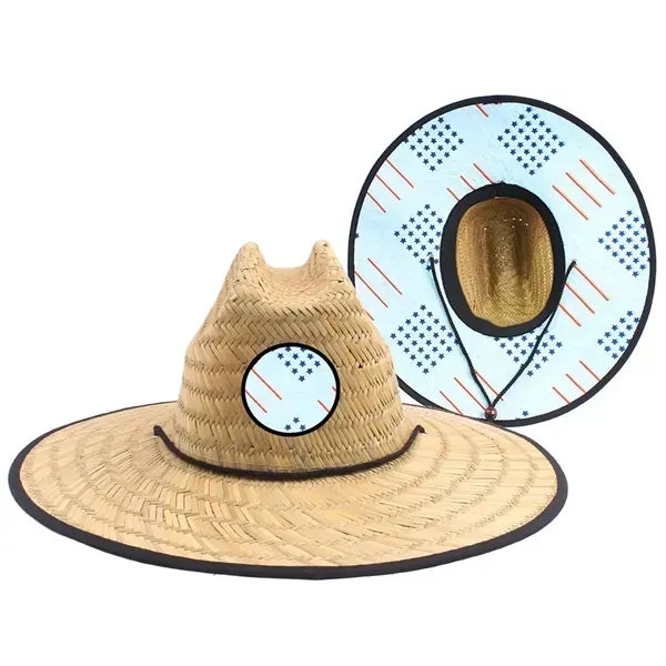 Sun Straw Hat with Custom Patch