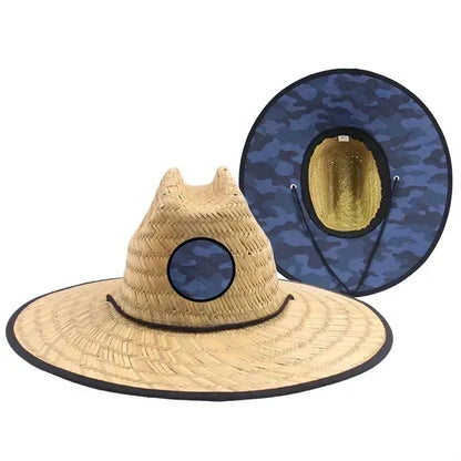 Sun Straw Hat with Custom Patch