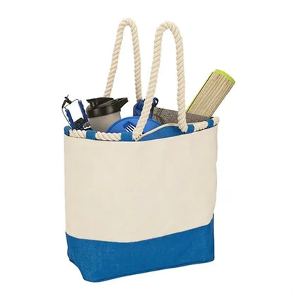 20L Durable Canvas Beach Tote Bag with Rope Handles