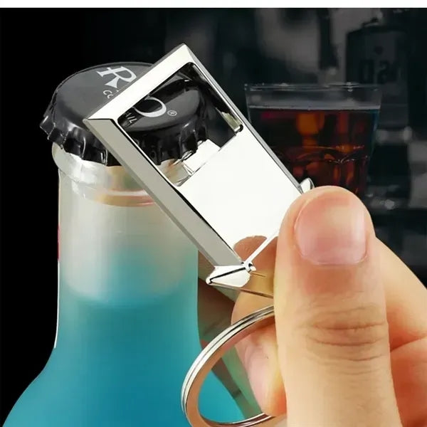 Metal House Keychain with Bottle Opener
