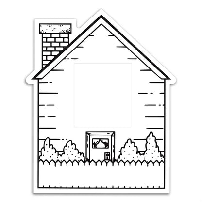 House Picture Frame Magnet - Rect Punch Out