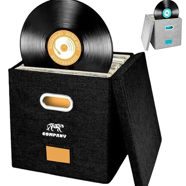 Vinyl Record Storage Box with Lid