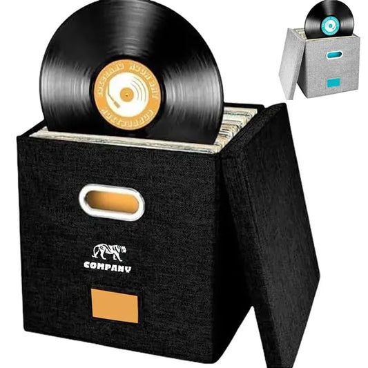 Vinyl Record Storage Box with Lid