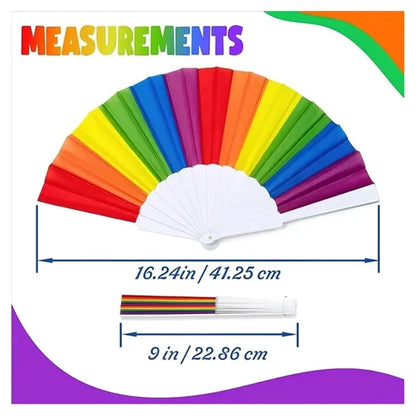 Rainbow Hand Folding Fans