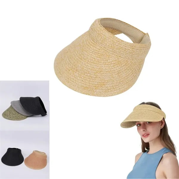 Summer Straw Sun Visor for Women