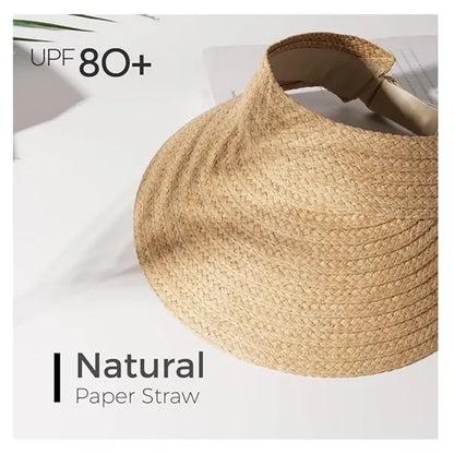 Summer Straw Sun Visor for Women