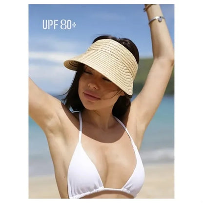 Summer Straw Sun Visor for Women