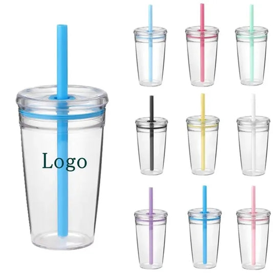 Acrylic Tumbler with Straw and Lid