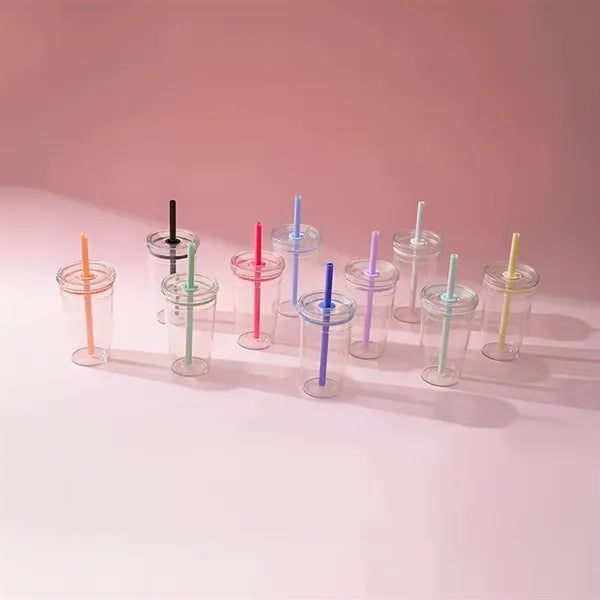Acrylic Tumbler with Straw and Lid