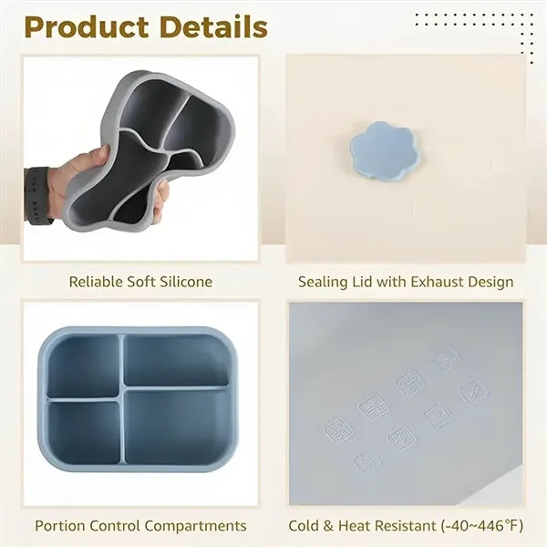 Homaisson 4 PCS Silicone Bento Boxes
