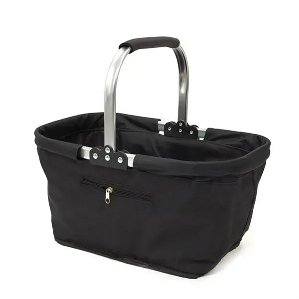 Foldable Aluminum Handle Oxford Shopping Basket