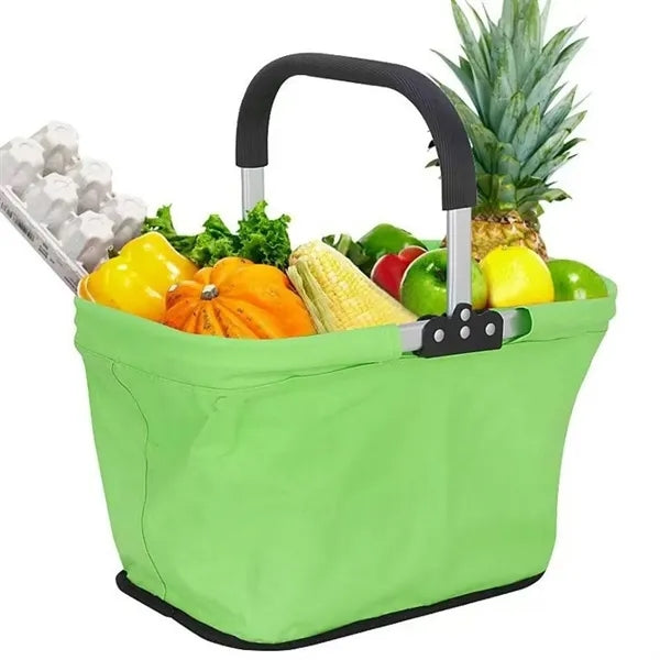 Foldable Aluminum Handle Oxford Shopping Basket