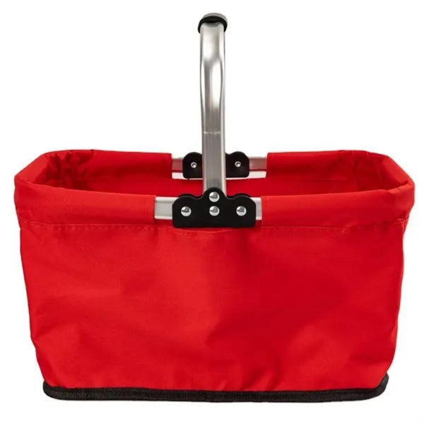 Foldable Aluminum Handle Oxford Shopping Basket