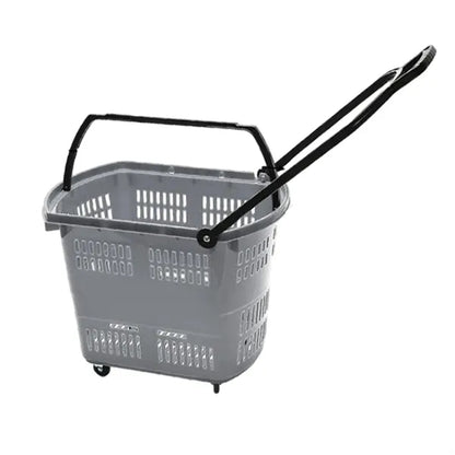Plastic Wheeled Shopping Baskets w/ Handles