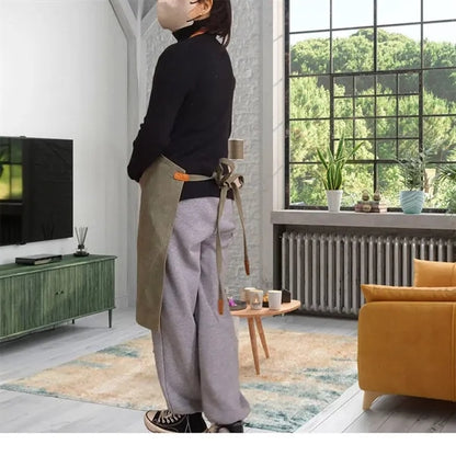PU Leather Pocket Breathable Canvas Apron