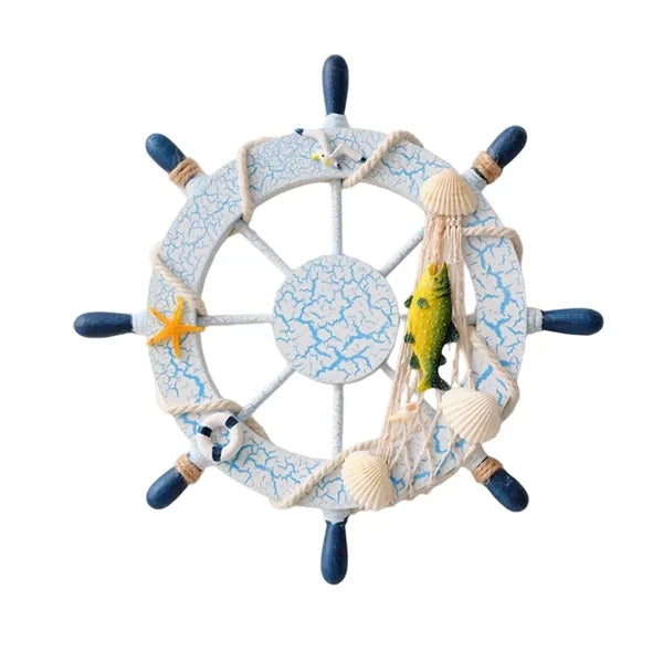 Wooden Nautical Ship Wheel Wall Decoration