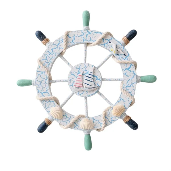Wooden Nautical Ship Wheel Wall Decoration