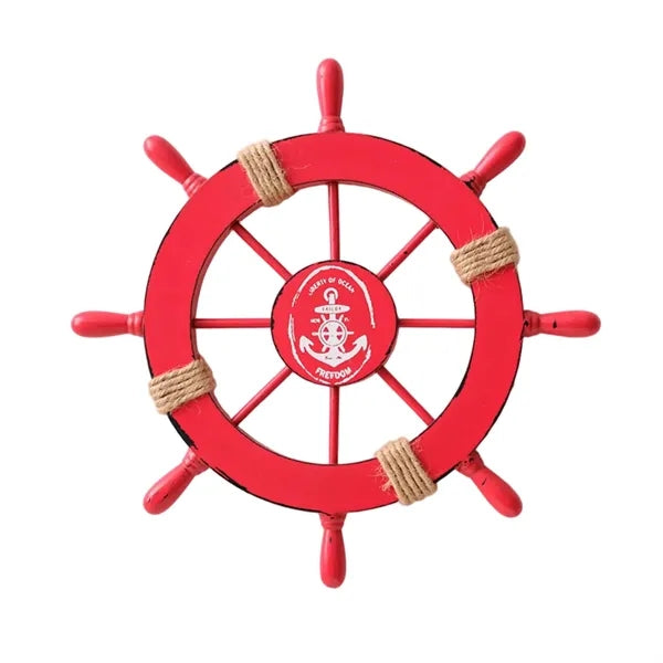 Wooden Nautical Ship Wheel Wall Decoration