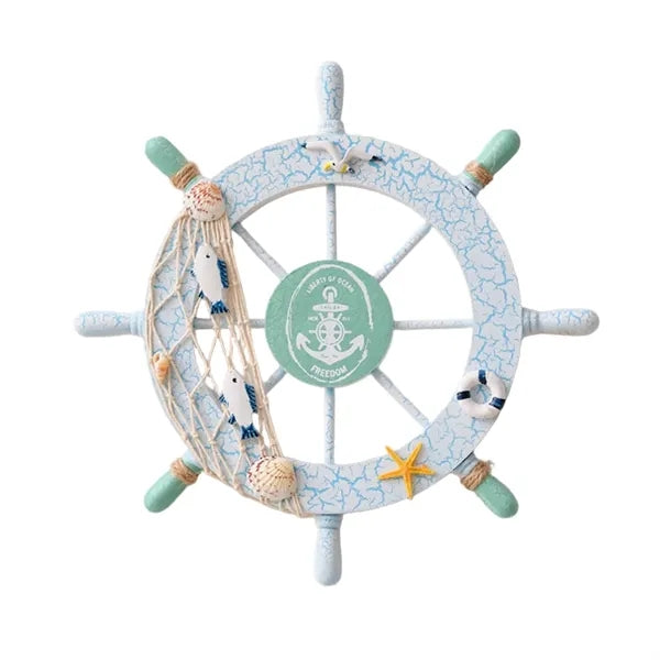 Wooden Nautical Ship Wheel Wall Decoration