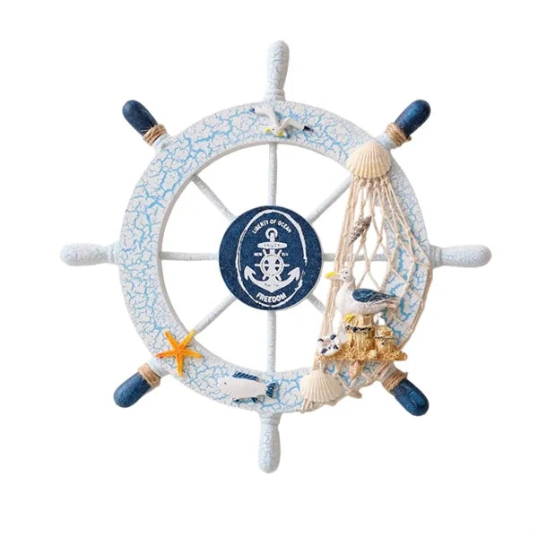 Wooden Nautical Ship Wheel Wall Decoration
