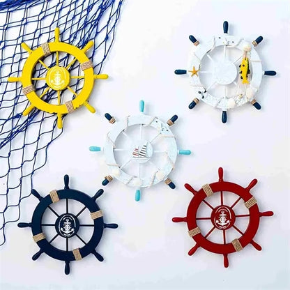 Wooden Nautical Ship Wheel Wall Decoration