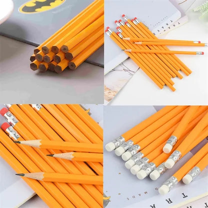 Multifunction Writing Wooden HB Pencils w/ Eraser