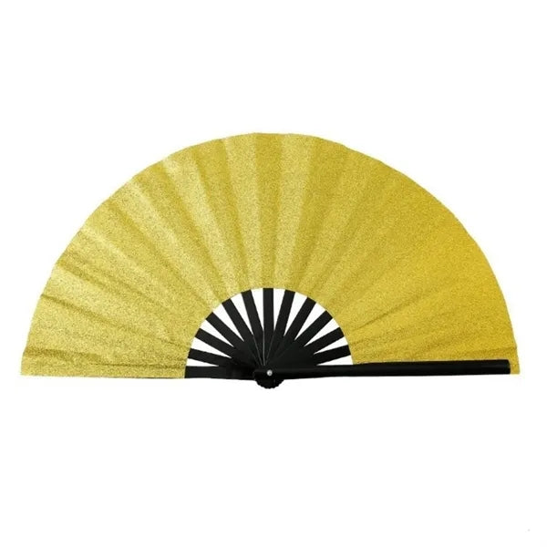 13 Inch Glitter Bamboo Handheld Folding Fan