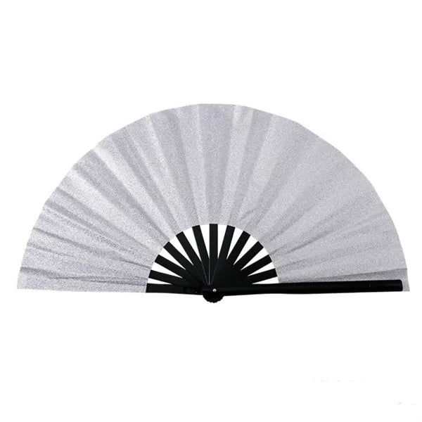 13 Inch Glitter Bamboo Handheld Folding Fan