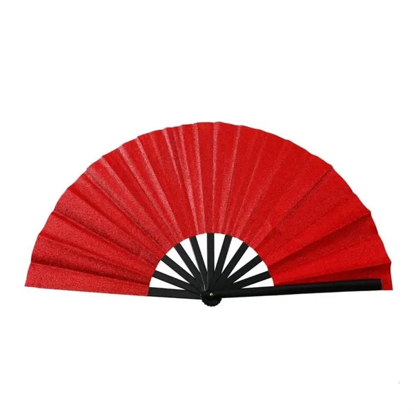 13 Inch Glitter Bamboo Handheld Folding Fan
