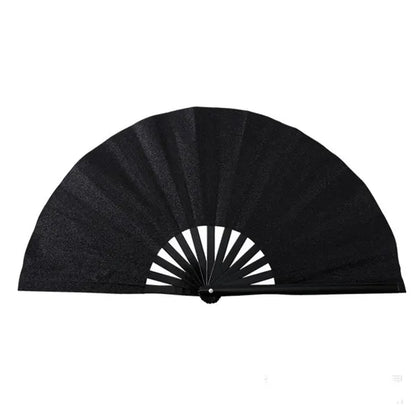 13 Inch Glitter Bamboo Handheld Folding Fan