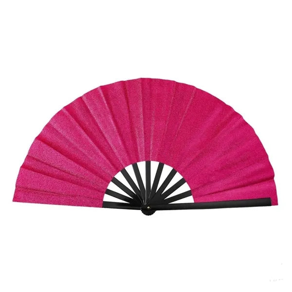 13 Inch Glitter Bamboo Handheld Folding Fan
