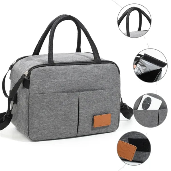 Insulated Lunch Bag with Front Pockets