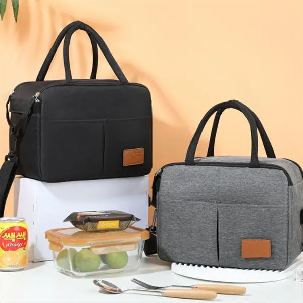 Insulated Lunch Bag with Front Pockets