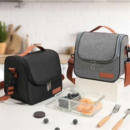 Insulated Lunch Bag with Shoulder Strap Tote