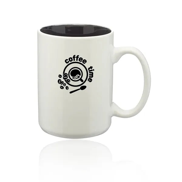 15 oz. Glossy Two-Tone Personalized Ceramic Mug