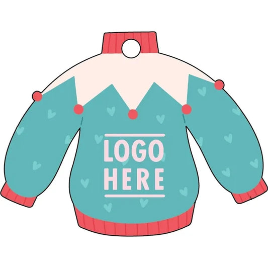 1/4" Recycled Wood Ornaments-Blue Sweater