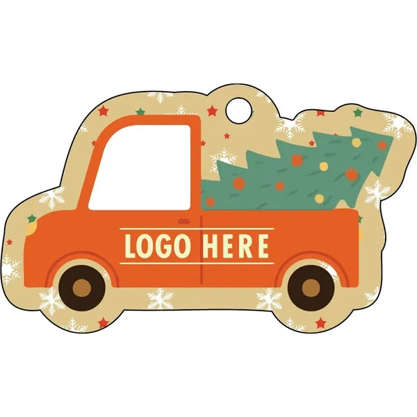 1/4" Recycled Wood Ornaments-Truck with Tree