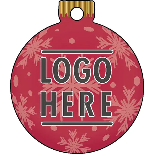 1/4" Recycled Wood Ornaments-Bulb 2 - Snowflake - Red