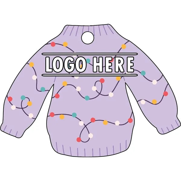 1/4" Recycled Wood Ornaments-Sweater with Lights