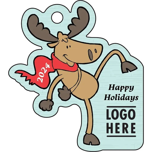 1/4" Recycled Wood Ornaments-Moose w/ Scarf