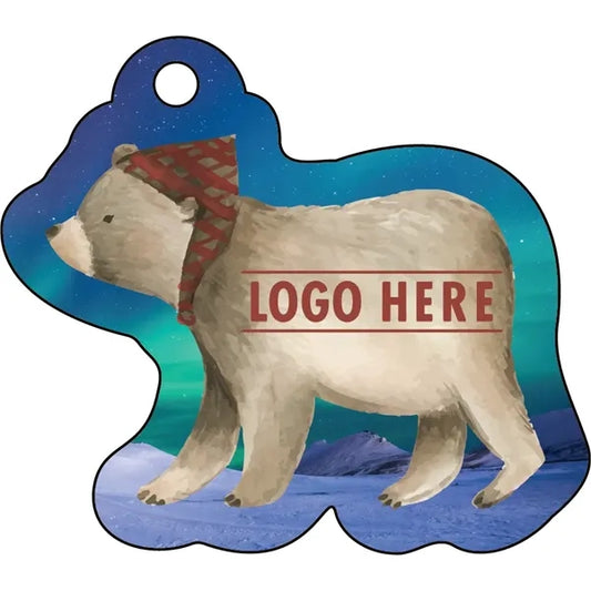 1/4" Recycled Wood Ornaments-Bear at night