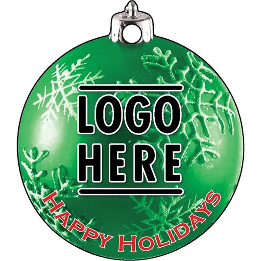 1/4" Recycled Wood Ornaments-Bulb 3 - Snowflake2 - Green